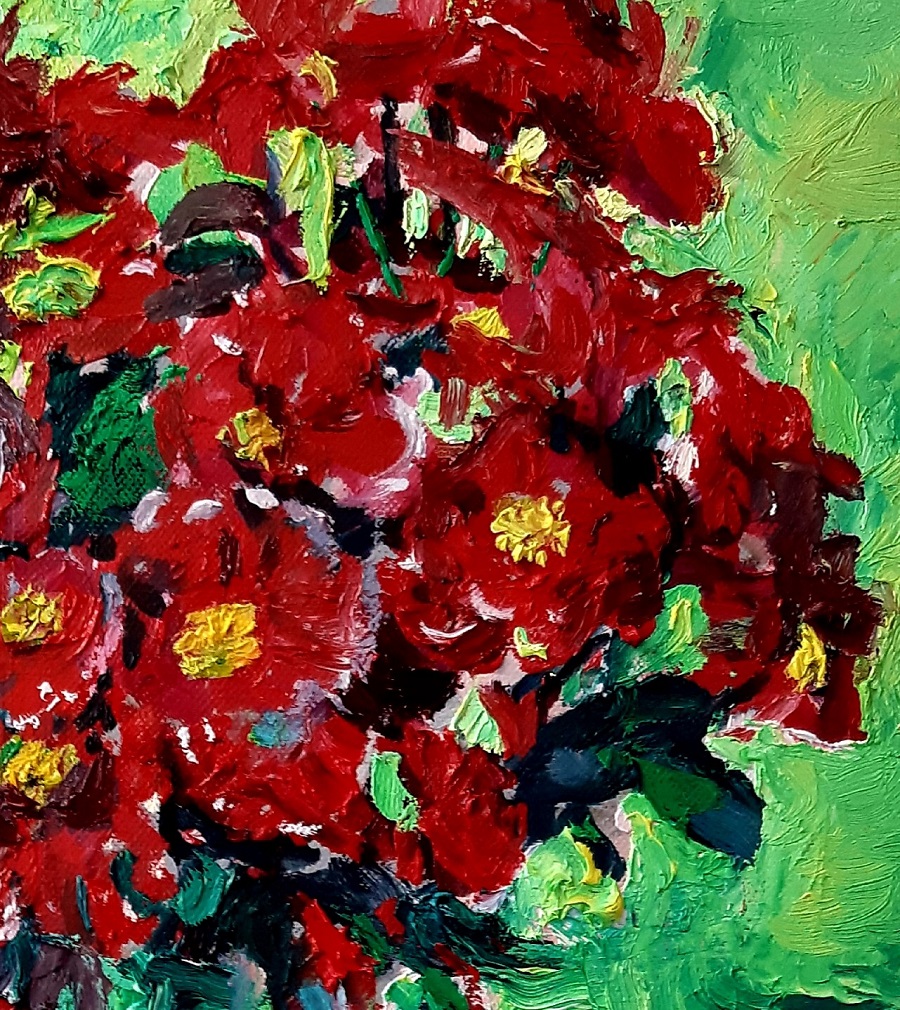 Red Flowers in a Green Vase 2 1 John Martin Fulton